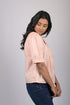 Party wear magic cotton top for women Light Orange Striped Top With Square Neck (OTL-TPS1071)